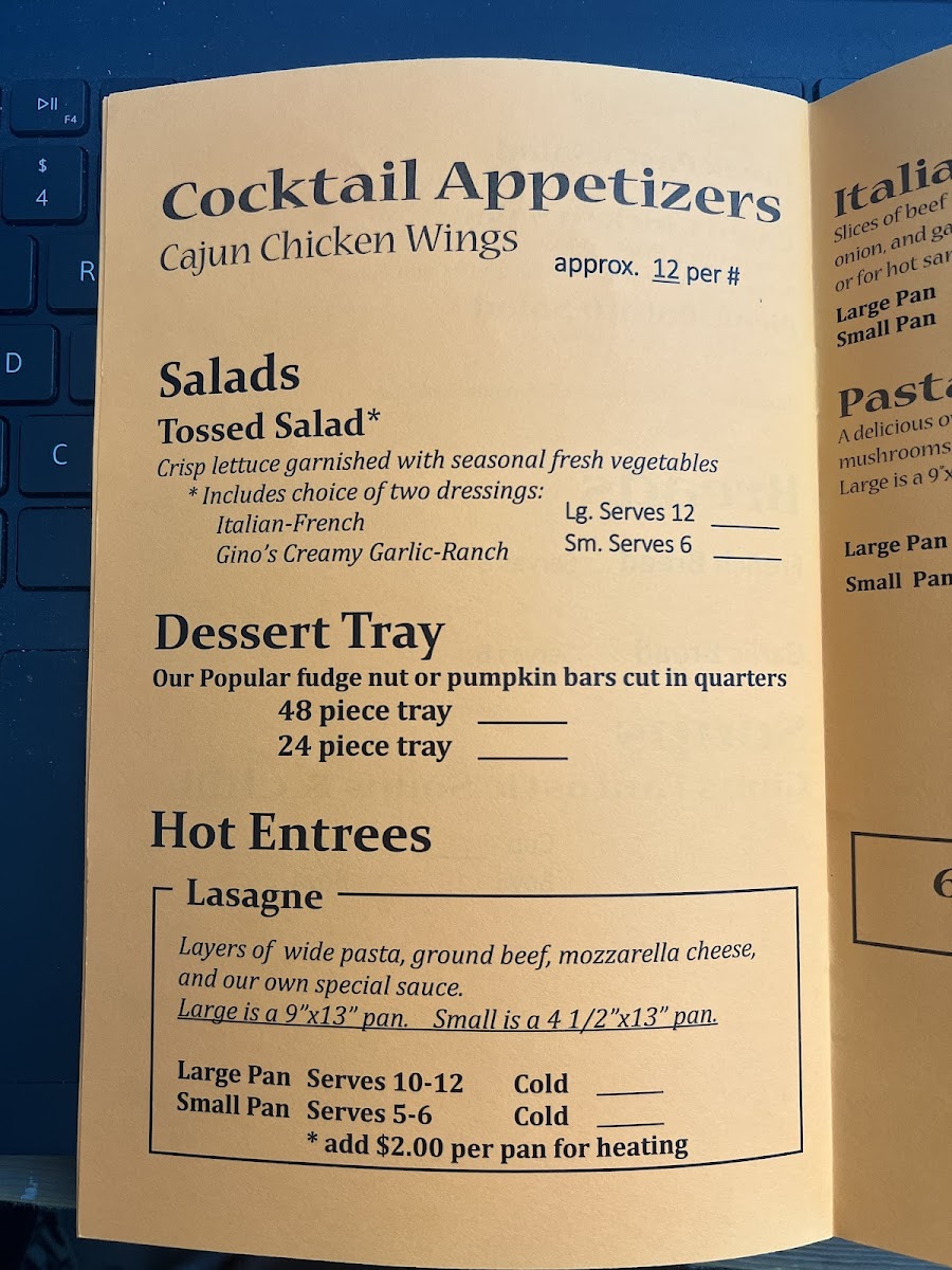 Menu Gino's Italian Deli-4