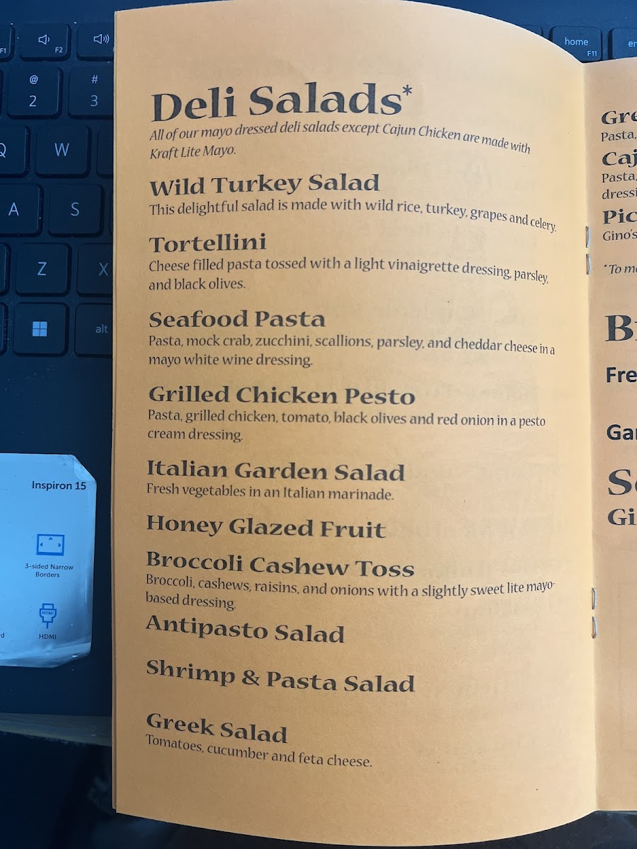 Menu Gino's Italian Deli-9